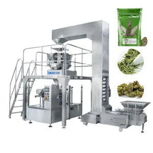 Automatic Supplement Packaging Machine Dried Flower Hemp Doypack Pouch Filling Packing Machine With Combination Weigher