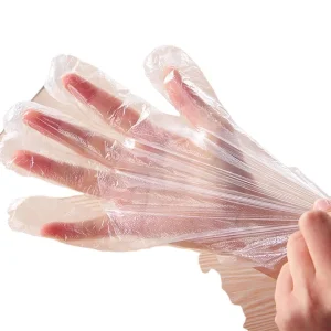 Food Handling PE Plastic HDPE Disposable Gloves PE Polyethylene Disposable Gloves with Custom Box for Retailing