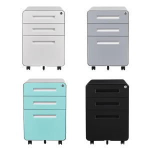 Under-the-desk Steel Mobile File Cabinet Metal Mobile Pedestal 3 Drawers Mobile Filing Cabinet Lockable Steel Mobile Pedestal