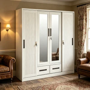 Modern Sliding Door Steel Wardrobe Closet