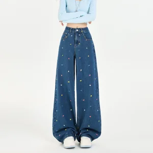 Calças jeans femininas de denim casuais