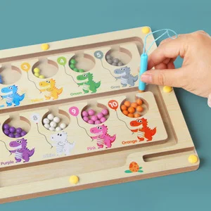 Magnetic Maze Counting Board Wooden Color Early Math