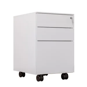 Steel Two-Drawer Mobile Cabinet with Round-Corner Design