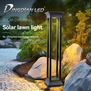 NEW Solar Lawn Light Outdoor Pathway Garden Lamp LED Bollard Yard Security Landscape Lighting Pathway Waterproof IP65 1W 3000K