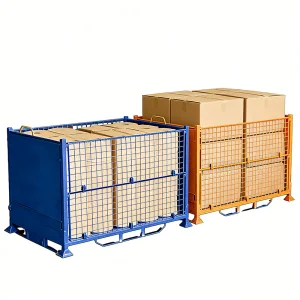Customizable High Capacity Collapsible Storage Cage Cold Rolled Steel Folding Cage Stacking Storage Cages for Factory