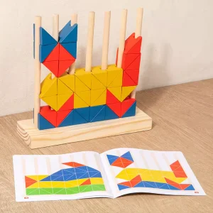 Creative Wooden Triangle Puzzle for Children Interactive Educational Toy for Parent-Child Concentration Training Memory Logic