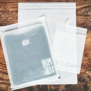 Custom Vela Glassine Paper Bags Recycled Self-Adhesive Sealed Frosted Wax Matte Finish for Clothing Packaging and Shopping