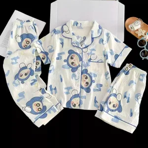 Roupas de Lazer Soltas para Meninos Adolescentes, Pijamas Infantis Macios e Respiráveis, Fornecimento de Fábrica com OEM ODM e Mínimo de Pedido Pequeno