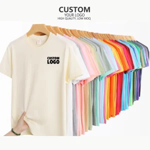 Crew Neck 200G Heavyweight Premium Cotton Men's T-Shirt - Solid Jersey, Short Sleeve, Custom Print &amp; Logo