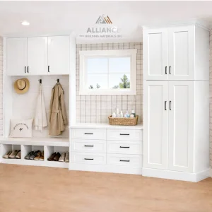 American White Shaker Entryway Storage Cabinet