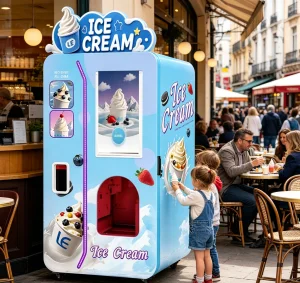Automated 24-Hour Gelato & Ice Cream Machine  Air-Cooled Multi-Topping Tech for Unattended Sales
