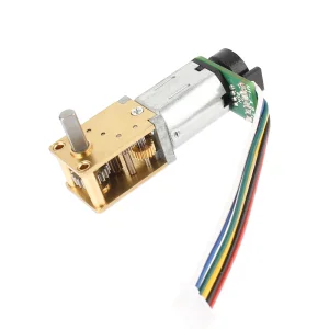 ChiHai Motor CHF-GW12T-N20ABHL DC 3V 6V 12V 12mm Metal Worm Gear Motor N20 Model With Side Welding 7PPR Encoder for Feeders