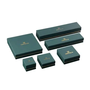 Caixas de joias personalizadas de luxo para anéis, brincos e colares com logotipo