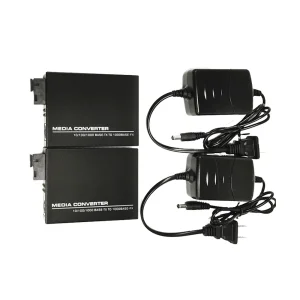 Fiber Optic Media Converter 20km SC Fiber 10/100/1000M CCTV 3G Compatible Fiber+RJ45 Port 3-Year Warranty