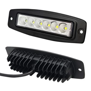 Cross-border Exclusive 18W 36V 2000 Lumens Embedded Car LED Work Light Long Strip Bumper Light Ears Off-road Vehicle