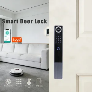 Home Smart Door Lock-Fully Automatic Wi-Fi Enabled 3D Face Recognition Fingerprint Biometric Tuya App Control Memory