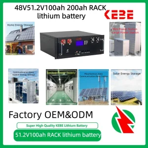 Advanced 51.2V100ah 5kwh Rack-Mounted Lithium Ion Battery Pack Using LiFePO4 Technology for Smart Solar Energy Storage and Back-up Power Management Battery
