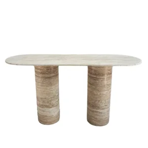 Custom Travertine Console Table Beige Travertine Entryway Table