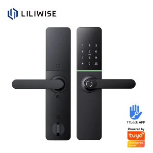 Liliwiise Tuya Ttlock Smart Digital Fingerprint Lock Biometric Lock Rfid Card Wifi App Smart Door Lock