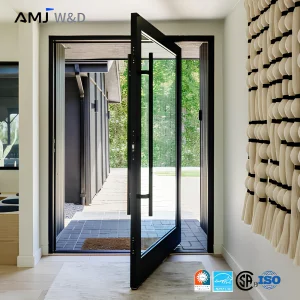 China Custom Exterior Pivot Front Entrance Glass Door Oversized Aluminum Pivot Door