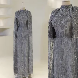 Luxury Sequin Pearl Abaya Dress