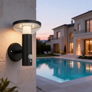 Modern Stainless Steel Waterproof Motion Sensor Garden Outdoor Led Outside Wall Solar Light