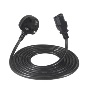 Uk 3 Pin to C13 Power Cable - Flame Retardant - Safe & Long Lasting
