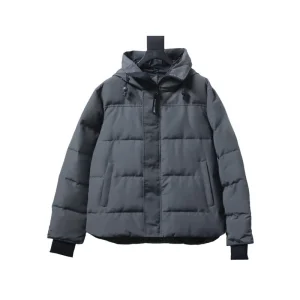 Factory Warm Quilted Down Jacket Adjustable Drawstring Hood Zipper Closure Windproof Winter Outerwear