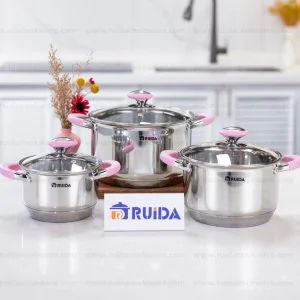 Factory Silicone Saucepan Pot Kitchenware Cooking Stainless Steel Cookware Set