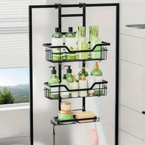 Cheap No-Drill Over-the-Door Bathroom Organizer Shelf