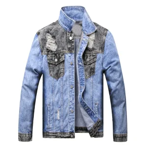 Denim Jacket Winter Shearing Vintage Washed Breathable Fleece Lining Men's Comfortable
