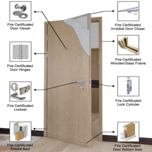 High-Quality Fire Rated Wooden Door for Secure Exits