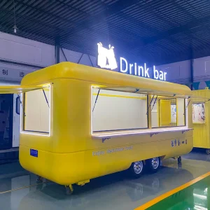 Customizable Vintage Coffee Shop Mobile Salon Galvanized Food Truck Cart Trailer for Sale Coffee Shop Chip Factory Food Truck Fully Equipped Mobile Food Truck