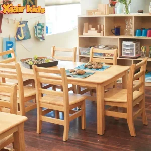Montessori Wooden Kids Table And Chair Preschool Furniture Kindergarten Daycare Nursery Study Kids Friendly Learning Center