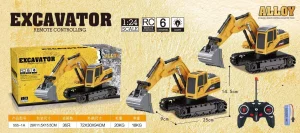 Children Alloy Remote-Controlled Excavator Construction Vehicle Toy