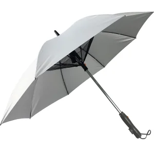 27-Inch Silver UV Coated Spray Fan Golf Umbrella New Design High Cooling USB Charging Automatic Windproof Sunshade