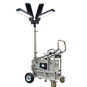 Multi-Angle Industrial Mobile Balloon Light with Cart &amp; Battery Packs