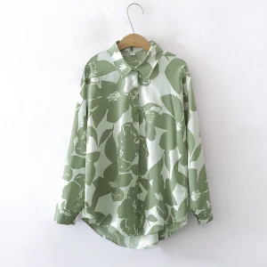 Hawaiian Custom Graphic Plus Size Women's Tropical Floral Printed Spring/Autumn Summer Button Shirt Blouses Tops 100% Polyester