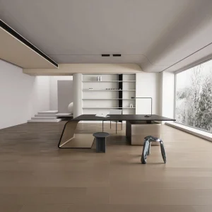 Elegant European Wooden Bookcase with Embossed Design