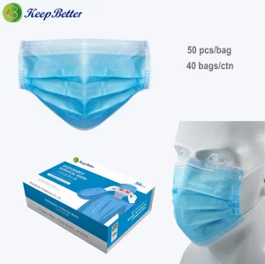 50PCS Descartáveis 3-Layer Máscaras, Anti Poeira Respirável Descartável Cirúrgica com Alças para as Orelhas Máscara Facial