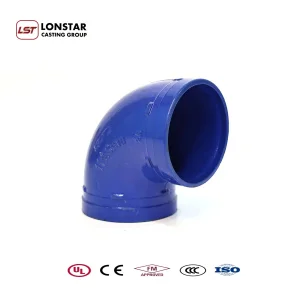 Conexão em L com ranhura para tubo de sprinkler