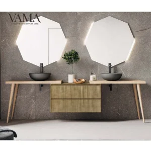 Vama New Arrivals Double Sinks Sanitary Ware Free Standing Bathroom Vanity ND08-7