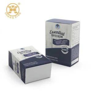 Caja de embalaje de papel plegable personalizada para café instantáneo con línea de desgarre 12 Cajas de embalaje de café