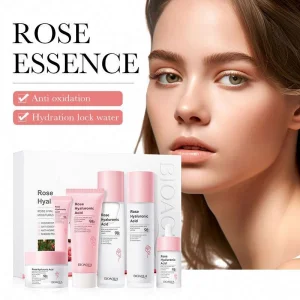 Natural Organic Plant Extract Rose Skincare Set Whitening Private Label Hyaluronic Acid Vitamin C Serum Cream Skincare Kit Box