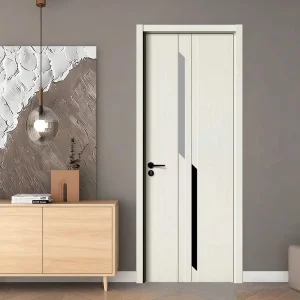 Factory Wholesale Customized PVC WPC MDF Steel Glass Room Exterior Sliding Solid Wood Doors Room Wooden Security Door for Houses Interior Office Toilet Bathroom