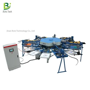 Carousel Flatbed Oval Automatic Print Big Screen Printing Machine for T Shirt