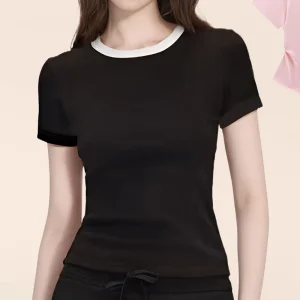 Women Custom Logo Print Shirt Crop Top Women T-Shirt Custom Crop Tops