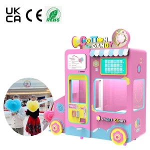 OEM ODM Customize New Candy Floss Vending Machine Intelligent Full Automatic Cotton Candy Machine with Advertising Screen