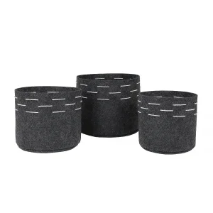 Buy Deep Gray Round Felt Set of Three with Exquisite White Top Decoration Pricelist, Companies