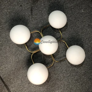 Modern Minimalist White Glass Shade Chandelier Ceiling Lamp